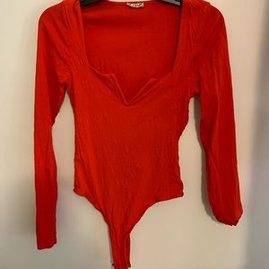 Red Free People body suit